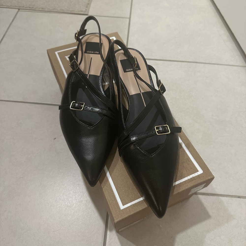 Dolce Vita Black Women's Slingback Flats Pamla